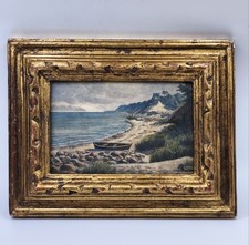 Antikes Gemälde Öl Karton