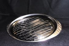 Edelstahl Tablett oval 37 x 36 cm