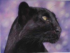 Original Pastel Painting Black