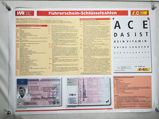 Fahrschule Lehrtafel Führerschein Schlüsselzahlen Größe 59 x 84 cm
