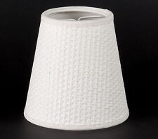 Lampenschirm zum  Aufstecken  Weiss  E14 Kronleuchter  Klemmschirm Flechtoptik