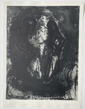 Michael Morgner, Tod und Kniender, 1992, Grafik, Radierung, signiert