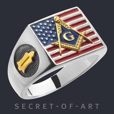 Freimaurer Ring 925 Silber 750