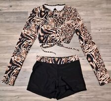 Damen Bikini / Badeanzug - Gr. S - Zweiteiler - Hot Pants + Push Up - Leopard