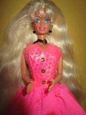 B2087) ALTE BLONDE VINTAGE CUT AND STYLE BARBIE MATTEL 1994 KOMPLETTER SCHMUCK