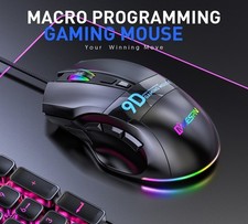 Gaming Maus mit 9 Tasten RGB, 12000 DPI, ergonomischem Design & LED-Beleuchtung