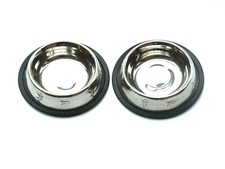 2 x  Hundefressnapf Fressnapf Futternapf Edelstahl 20 cm Trinknapf Hund Prägung