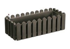 Poétic LANDHAUS Blumenkasten Rauchbraun mit AQUA comfort 50 - Kunststoff