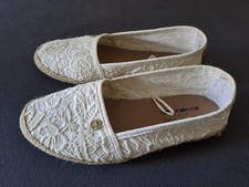 Tom Tailor Espandrilles Slipper Balerina Creme Stickerei Gr. 38