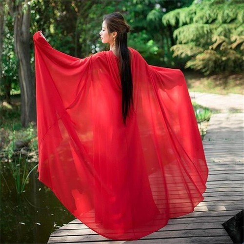 Damen chiffon umhang cape lang - damen,