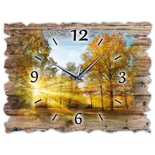 BM Holz Wanduhr leise lautlos Funkwanduhr gross XXL Shabby Vintage 9789-H1-funk