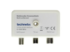 TECHNETIX Multimedia Dosenaufsatz CFSX 02 65 MMDoA  DATA TV RADIO Kabel Internet