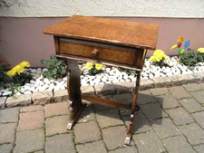 Beistelltisch England Jugendstil Telefon Tisch m. Schublade Eiche verzapft table