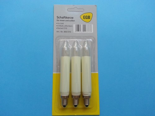Schaftkerzen elfenbein 14v 3w - schaftkerzen, elfenbein,