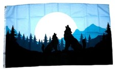 Flagge / Fahne Wolf Silhouette Hissflagge 90 x 150 cm