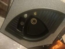 Keramikspülbecken Villeroy & Boch in Schwarz, Maße 97cm x 51,5 cm