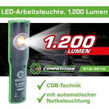 KS TOOLS COMPETITION LED-Arbeitsleuchte, dimmbar, 1200 Lumen, mit Ladestation