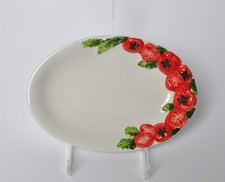 BASSANO KERAMIK Vorspeisen Teller oval 22 TOMATE Relief  MEDITERRANES GESCHIRR