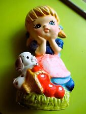 Sparschwein Spardose Sparbüchse Keramik MÄDCHEN Korb Äpfel HUND Dekoration