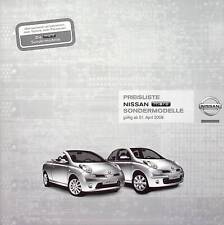 267429) Nissan Micra + CC - More - Preisliste & Extras - Prospekt 04/2008