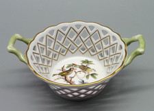 Herend Rothschild Korbschale Durchbruch Henkelkorb D 11 cm Zsd. gut
