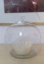 Kugelleuchte auf Glasteller mit LED Licht (Timer)