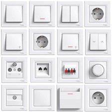 Schuko Steckdose Steckdosen Ausschalter Dimmer Taster Lichtschalter Schalter LED