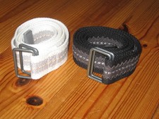 Esprit edc Stoffgürtel 2 Gürtel schwarz weiß hellgrau Ringschnalle Gr. 38/40