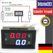 Digital Voltmeter Amperemeter DC 0-100V 10A Spannung Strom Leistungsmesser