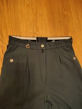 Reithose Damen Gr 80, Pikeur, Knielederbesatz, Grün,