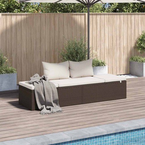 Gartenbett braun 195 cm - braun,