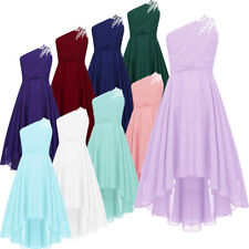 Kinder Mädchen Abend Rüschen Kleid Abschlussball Ballkleid Schick Brautjungfer