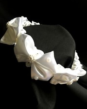 Mädchen Kopfschmuck Haarschmuck Haarreif Kommunion Blumenmädchen Hochzeit weiß