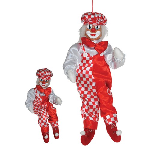 Figur puppe clown rot - clown, weiß