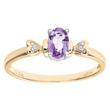 Amethyst-Ring 9 kt Gelbgold