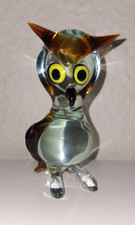 Eule Glasfigur Lauscha Eulensammlung ca. 9,5 cm Höhe Handarbeit Glasarbeit