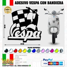 VINTAGE VESPA LOGO AUFKLEBER FÜR HELM VERKLEIDUNG MIT FLAGGE VESPA 80ER JAHRE VERSCHIEDENE FARBEN