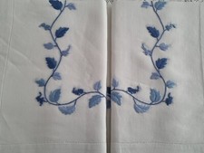 Reichhaltiges reines Leinen Bettwäsche 100% mit Stickerei Vollstich Madeira Hand Sheet Linen