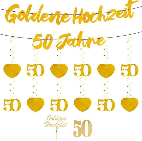 Goldene hochzeit deko set - goldene,