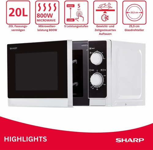 Sharp mikrowelle r200ww 800 - mikrowelle,