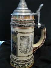 Bierkrug Bamberg Posthalterei Deutsche Post Zinndeckel 2000 German Stein
