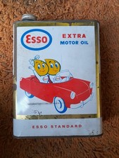 Esso Öldose Herr Frau Tropf Roller Scooter Vespa 2 Liter Ölflasche Emailleschild