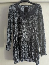 Schwarz Weiß Geblümtes Minikleid, Tunika Von Street One Gr. 38