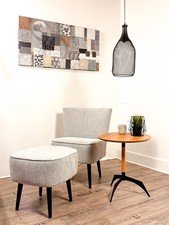 NEU Sessel mit Hocker und