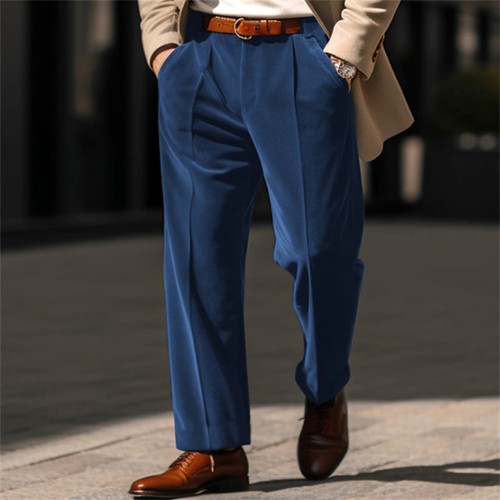 Herren samt hosen gerades - gerades, bein