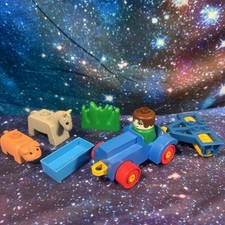 Lego Duplo Bauernhof TRAKTOREN mit Anhänger Pflug Figuren Konvolut & Tiere