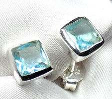 💙 Blautopas Ohrstecker  925