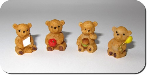 Miniatur teddy bär 4er - miniatur, 4er-set