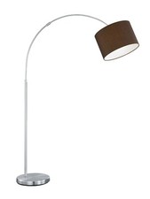 Bogenleuchte Bogenlampe Stoffschirm braun  1 x E27  LED möglich 