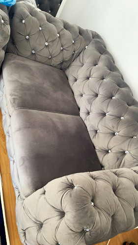 Grau samt chesterfield - samt,